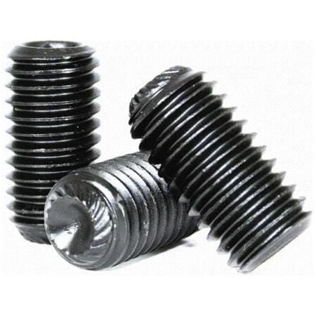 Socket Set Screw, Knurled Cup Point, 5/16-24 X 1/4, Alloy Steel, Black Oxide, Hex Socket , 100PK